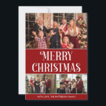 3 Foto Collage Rot und Weiß Frohe Weihnachten<br><div class="desc">Erstellen Sie Ihre eigene, 3 Foto Collage, Rot und Weiß, Frohe Weihnachts-Foto-Weihnachtskarte, mit unserem benutzerfreundlichen Design-Tool. Fügen Sie Ihre Lieblings-Fotos von Freunden, Familie, Ferien, Hobbys und Haustieren hinzu und Sie haben eine atemberaubende, einmalige Foto-Collage. Unsere kundenspezifische Collage aus Foto eignet sich hervorragend für die Dekoration von Zuhause, Geschenkartikel oder sogar...</div>