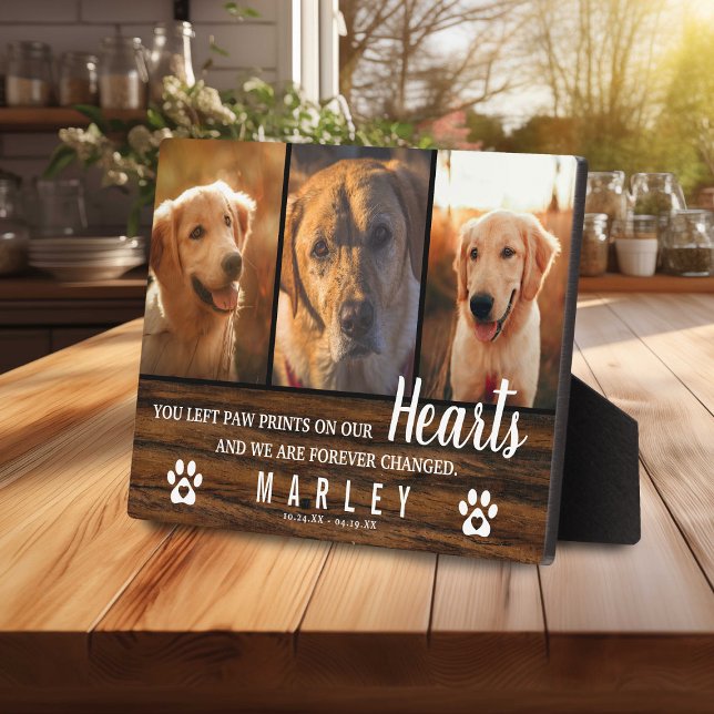 3 Foto Collage Rustic Pet Loss Memorial Fotoplatte (Von Creator hochgeladen)