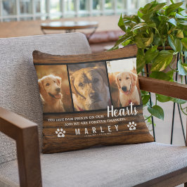 3 Foto Collage Rustic Pet Loss Memorial Kissen