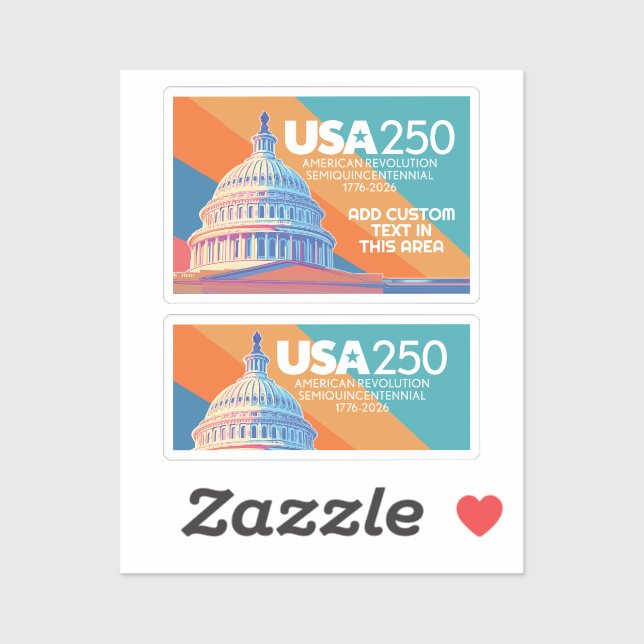 3 Foto Collage - USA 250 Hauptstädte Dome Amerika Aufkleber (Blatt)