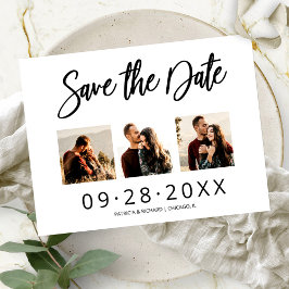 3 Foto Collage Wedding Save the Date Magnetkarte