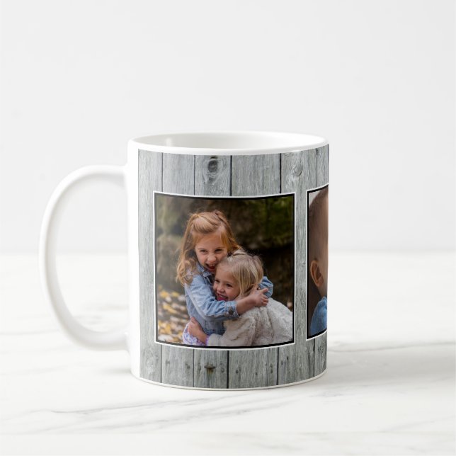 3 Foto-Collagen-Holz Kaffeetasse (Links)