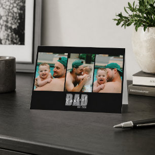 3 Foto Coolster Papa Est. Benutzerdefiniertes Jahr Feiertagskarte