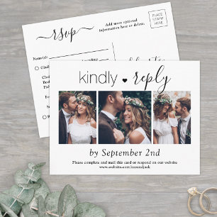 3 Foto Einfaches Skript Elegante Hochzeit Freundli Einladungspostkarte