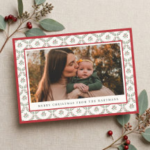 3 Foto Elegantes Beeren-Botanik-Muster Weihnachten