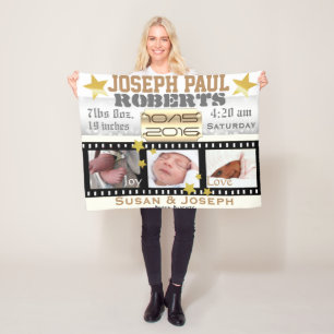 3 Foto Filmstar Filmrolle Silber Bokeh und Gold Fleecedecke