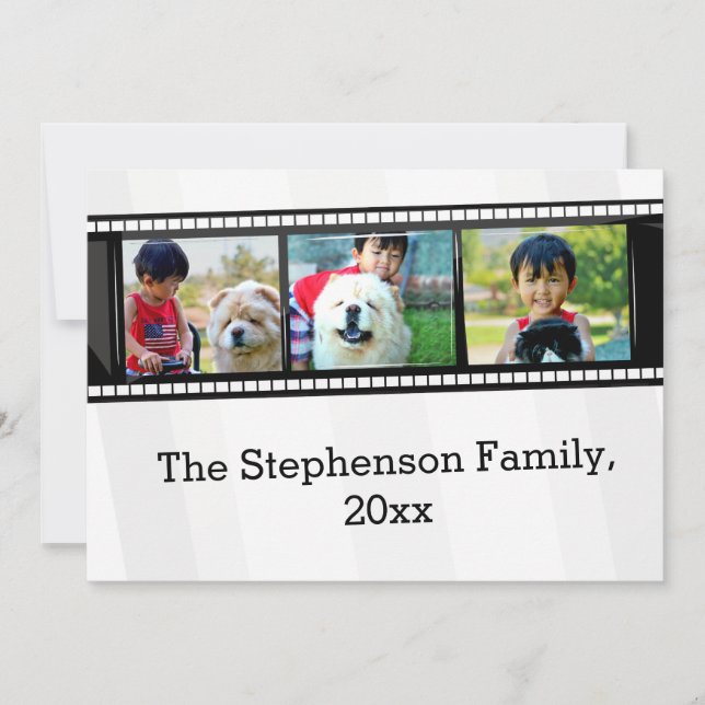 3-Foto-Filmstreifen personalisiertes Foto Einladung (Vorderseite)
