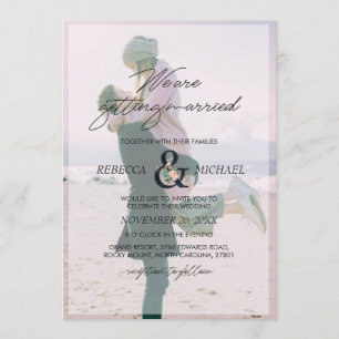 3 Foto Floral Ampersand Wir werden verheiratet Einladung