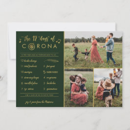 3 Foto Funny Zwölf Tage Corona Modernes Golftes Gr Feiertagskarte