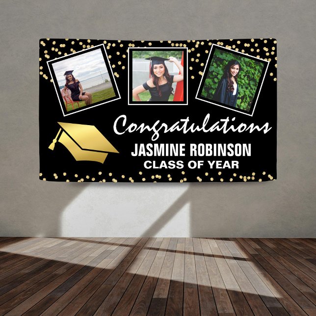 3 Foto Gold Graduate Abschluss 2025 Banner (Von Creator hochgeladen)