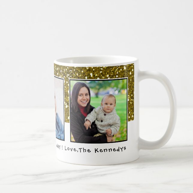 3 Foto-GoldGlitzer-Feiertag Kaffeetasse (Rechts)