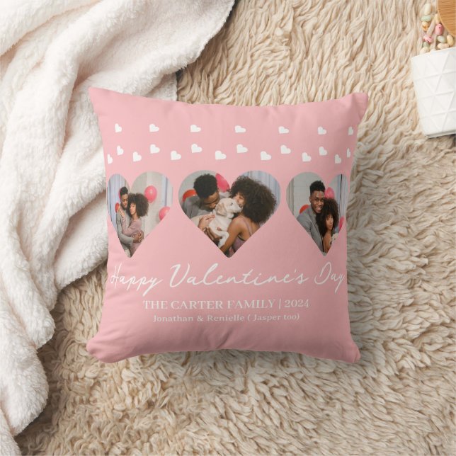 3 Foto Heart Collage Valentinstag Paar Kissen (Decke)