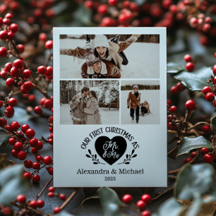 3 Foto Herz Erstes Weihnachten als Mr & Mrs