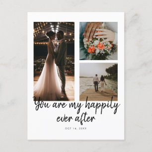 3 Foto Hochzeitstag Collage Zitat 1. Jahrestag Postkarte