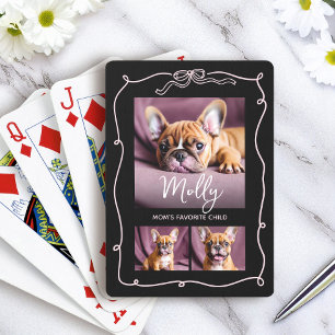 3 Foto Hund Doodles Schleife Lieblingskind der Mut Spielkarten