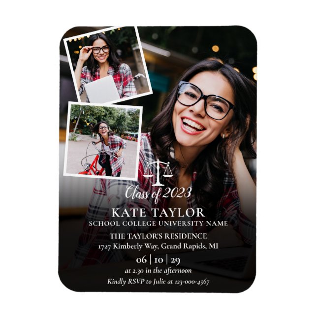3 Foto Law School Graduation Party Einladung Mag Magnet (Vertikal)