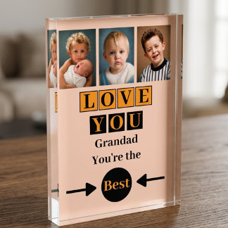 3 Foto Liebe dich Opa orange
