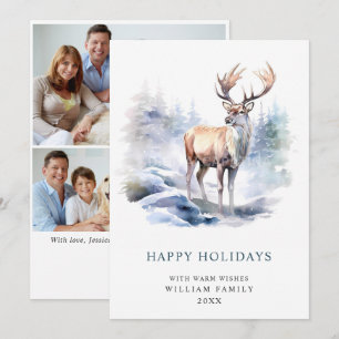 3 FOTO Minimalistisch Elegant Dei Christmas Feiertagskarte