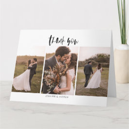 3 Foto Minimalistische Hochzeit Dankeskarte