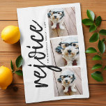 3 Foto mit moderner froher Weihnachtsfreude Geschirrtuch<br><div class="desc">Verwenden Sie drei Bilder und machen Sie ein einzigartiges und trendiges fröhliches Weihnachtsgrüßen mit einem schwarz-weißen Thema. Wenn Sie etwas bewegen möchten,  klicken Sie auf die Schaltfläche Anpassen,  um Änderungen vorzunehmen.</div>