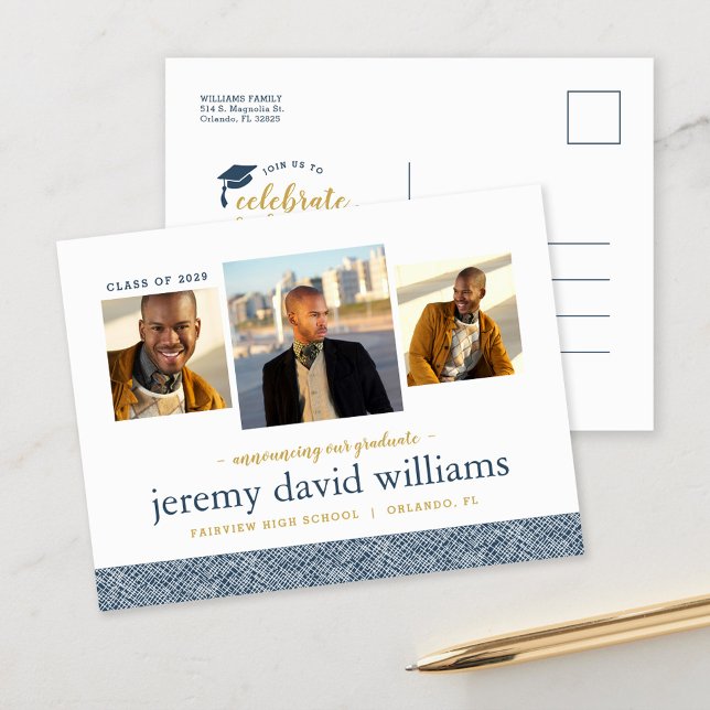 3 Foto Moderne Graduierungsparty Einladung (Von Creator hochgeladen)