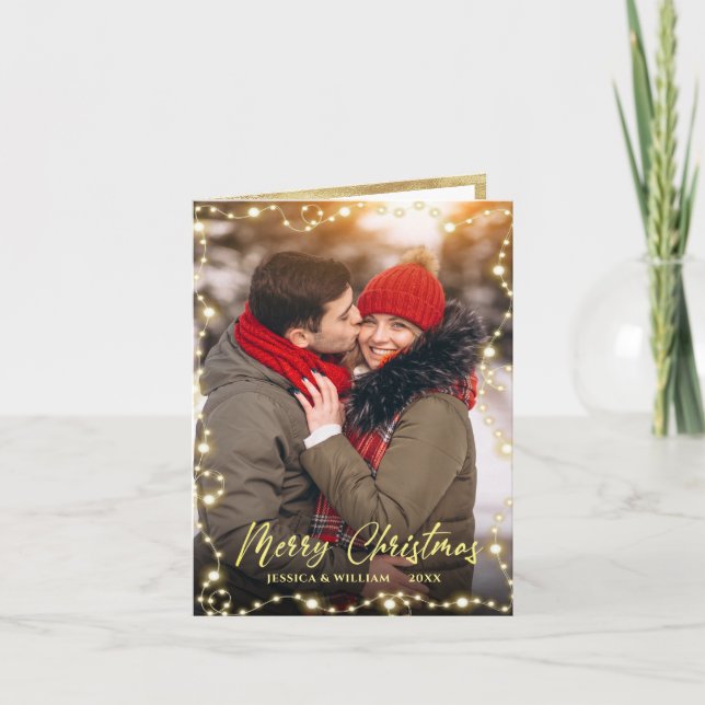 3 FOTO Moderne Weihnachtslieder Feiertagskarte (Vorderseite)