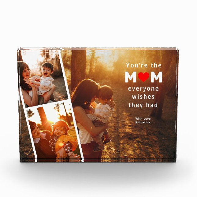 3 Foto Mothers Day Keepake Foto Block (Vorderseite)