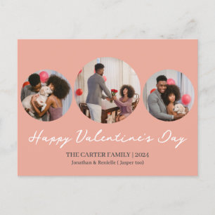3 Foto Runde Collage Valentinstag Familie Feiertagspostkarte