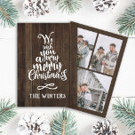 3 Foto Rusitc Wood Christmas Tree Lettering Foto Feiertagskarte<br><div class="desc">FARBE | Feiertagsbotschaft in Form eines Weihnachtsbaumes auf einem Imitat braunen Holzboden mit Ihren Fotos auf der Rückseite. Für eine erweiterte Anpassung dieses Designs klicken Sie bitte auf das obige "BLUE DESIGN TOOL"!</div>
