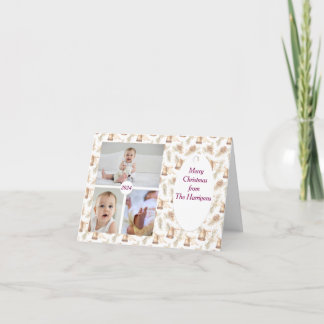 3 Foto Soft Neutral Weihnachtskarte Dankeskarte