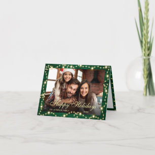 3 FOTO Sparkle Weihnachtslicht Rustikale Gruß Feiertagskarte