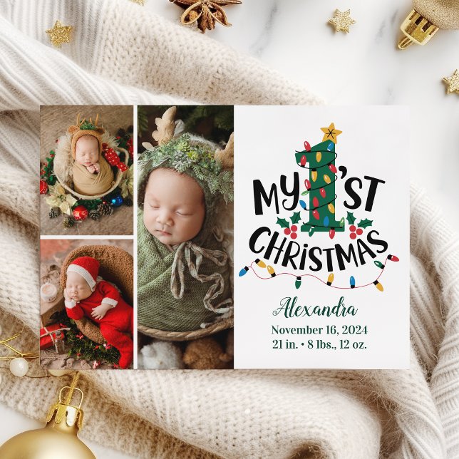 3 Foto Weihnachtsbaumleuchten Erste Weihnachtsfeie Feiertagskarte (Von Creator hochgeladen)