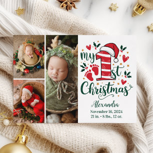 3 Foto Zuckerstangen-Baby 1. Weihnachten