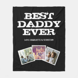 3 FotoCollage Best Daddy je Personalisiert Fleecedecke