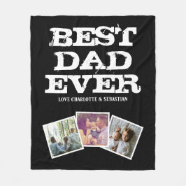 3 FotoCollage Bester Vater je Personalisiert Fleecedecke