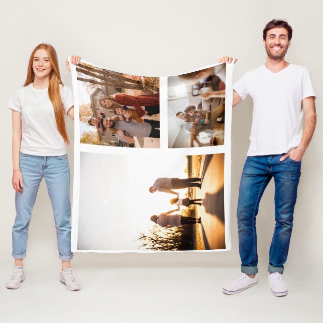 3 FotoCollage für benutzerdefinierte Vorlagen Fleecedecke (Beispiel)