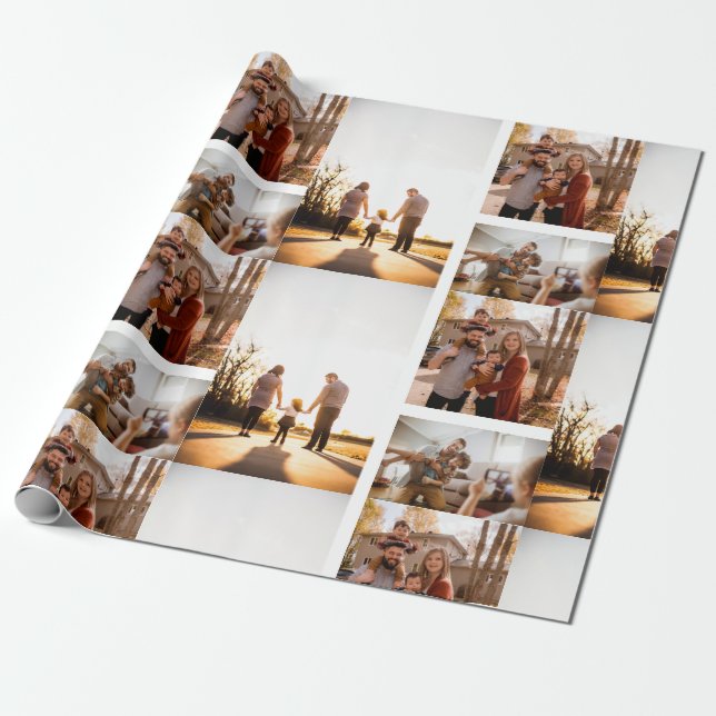 3 FotoCollage für benutzerdefinierte Vorlagen Geschenkpapier (Ungerollt)