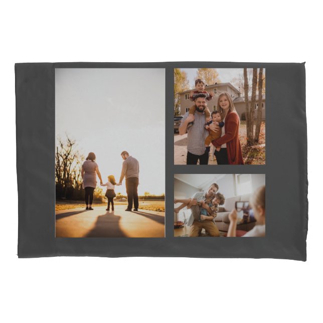 3 FotoCollage für benutzerdefinierte Vorlagen Kissenbezug (Vorderseite)