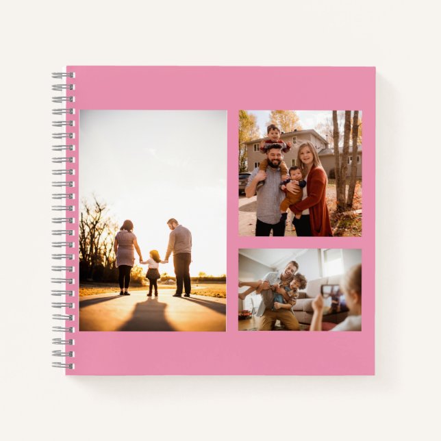 3 FotoCollage für benutzerdefinierte Vorlagen Notizbuch (Vorderseite)