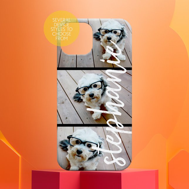 3 FotoCollage - Horizontale Bilder mit Individuell iPhone 16 Hülle (Personalized Phone Case with Custom Text and Trendy Design)