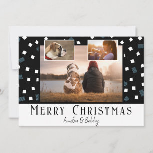 3 FotoCollage Moderne Schwarz-weiße Weihnachten