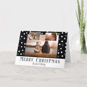 3 FotoCollage Moderne Schwarz-weiße Weihnachten