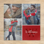 3 FotoCollage und benutzerdefinierte Monogramme |<br><div class="desc">Erstellen Sie ein besonderes personalisiertes Geschenk mit Fotos Ihrer Hochzeit, Reisen, Enkel, Haustiere oder anderen Erinnerungen, die auf ein Puzzle gedruckt sind. Dieses Design verfügt über eine Foto-Collage Vorlage mit 3 Bildern und Ihrem Monogramm-Namen, dem ursprünglichen und etablierten Datum. Verwenden Sie die Entwurfswerkzeuge, um den Text zu bearbeiten, Hintergrundfarben auszuwählen...</div>