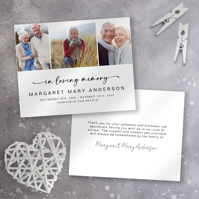 3 Fotos Beerdigung Beileid Danke Karte (Von Creator hochgeladen)