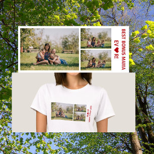 3 Fotos Beste Bonus Mama Aller Zeiten Herz Foto Co T-Shirt
