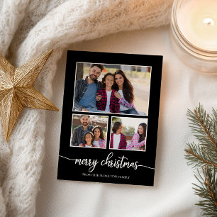 3 Fotos Collage Süße Schrift Frohe Weihnachten Sch Postkarte
