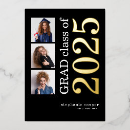 3 Fotos Grad 2025 Real Gold Foil Ankündigung