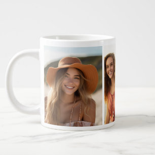 3 Fotos hinzufügen - Einfache Collage - Modernes M Jumbo-Tasse