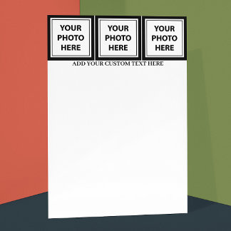 3 Fotos hochladen & Text hinzufügen – Bild anpasse Briefpapier