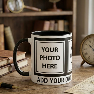 3 Fotos hochladen & Text hinzufügen – Bild anpasse Tasse